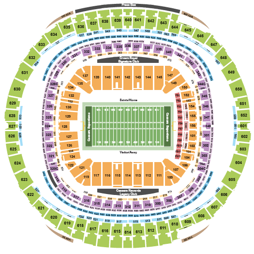 Caesars Superdome Super Bowl Seating Chart